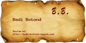 Bedi Botond névjegykártya